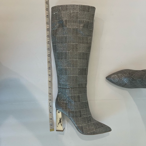 NEW GIANNI BINI Junypear Plaid Silver Glitter Boot size 5.5 - Picture 9 of 15